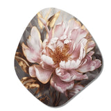 Pink Gold Peonies Petals - Asymmetric Metal Wall Art