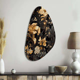 Gold Tropical Leaf Serenade I - Asymmetric Metal Wall Art