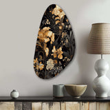 Gold Tropical Leaf Serenade I - Asymmetric Metal Wall Art