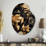 Gold Tropical Leaf Serenade I - Asymmetric Metal Wall Art