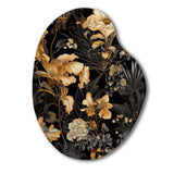 Gold Tropical Leaf Serenade I - Asymmetric Metal Wall Art