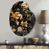 Gold Tropical Leaf Serenade I - Asymmetric Metal Wall Art