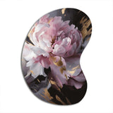 Harmonious Pink Grey Peony Flower II - Asymmetric Metal Wall Art