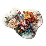 Blooming Vintage Flowers I - Asymmetric Metal Wall Art