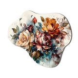 Blooming Vintage Flowers I - Asymmetric Metal Wall Art