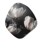 Cream Serenade Of Tulips I - Asymmetric Metal Wall Art