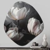 Cream Serenade Of Tulips I - Asymmetric Metal Wall Art