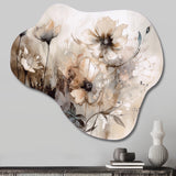 Delicate Warm Floral Impressions - Asymmetric Metal Wall Art