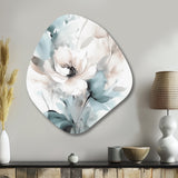 Delicate Grey Flowers I - Asymmetric Metal Wall Art