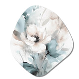 Delicate Grey Flowers I - Asymmetric Metal Wall Art