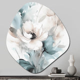 Delicate Grey Flowers I - Asymmetric Metal Wall Art