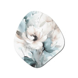 Delicate Grey Flowers I - Asymmetric Metal Wall Art