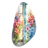 Window Of Floral Blooms I - Asymmetric Metal Wall Art