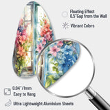 Window Of Floral Blooms I - Asymmetric Metal Wall Art