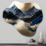 Golden Mountains And River - Asymmetric Metal Wall Art