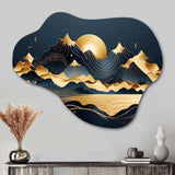 Gold Minimalist Mountains II - Asymmetric Metal Wall Art