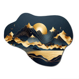 Gold Minimalist Mountains II - Asymmetric Metal Wall Art