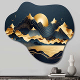 Gold Minimalist Mountains II - Asymmetric Metal Wall Art