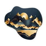 Gold Minimalist Mountains II - Asymmetric Metal Wall Art