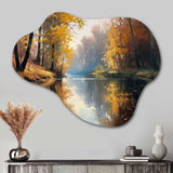 Whimsical River And Forest IV - Asymmetric Metal Wall Art