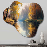 Whimsical River And Forest IV - Asymmetric Metal Wall Art