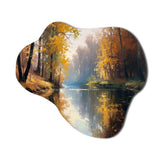 Whimsical River And Forest IV - Asymmetric Metal Wall Art