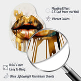 Gold Lips Of Luxury I - Asymmetric Metal Wall Art