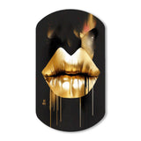 Gold Lips Of Luxury II - Asymmetric Metal Wall Art