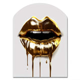 Gold Lips Of Luxury VI - Asymmetric Metal Wall Art