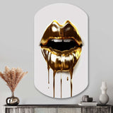 Gold Lips Of Luxury VI - Asymmetric Metal Wall Art