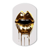 Gold Lips Of Luxury VI - Asymmetric Metal Wall Art