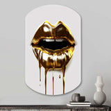 Gold Lips Of Luxury VI - Asymmetric Metal Wall Art