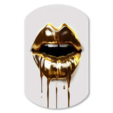 Gold Lips Of Luxury VI - Asymmetric Metal Wall Art