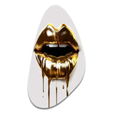 Gold Lips Of Luxury VI - Asymmetric Metal Wall Art