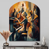 Female Jazz Performer And Band II - Asymmetric Metal Wall Art