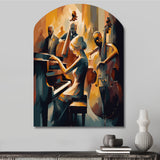 Female Jazz Performer And Band II - Asymmetric Metal Wall Art