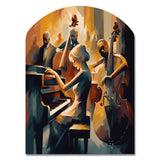 Female Jazz Performer And Band II - Asymmetric Metal Wall Art