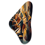 Female Jazz Performer And Band II - Asymmetric Metal Wall Art