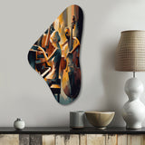 Female Jazz Performer And Band II - Asymmetric Metal Wall Art