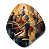 Female Jazz Performer And Band II - Asymmetric Metal Wall Art