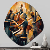 Female Jazz Performer And Band II - Asymmetric Metal Wall Art