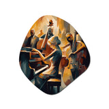 Female Jazz Performer And Band II - Asymmetric Metal Wall Art