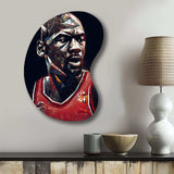 Michael Jordan Portrait - Asymmetric Metal Wall Art