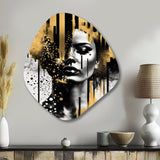 Golden Fluidity Of Womanhood II - Asymmetric Metal Wall Art