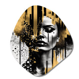 Golden Fluidity Of Womanhood II - Asymmetric Metal Wall Art