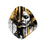 Golden Fluidity Of Womanhood II - Asymmetric Metal Wall Art