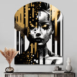 Golden Fluidity Of Womanhood IV - Asymmetric Metal Wall Art