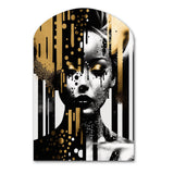 Golden Fluidity Of Womanhood IV - Asymmetric Metal Wall Art