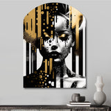 Golden Fluidity Of Womanhood IV - Asymmetric Metal Wall Art