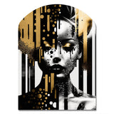 Golden Fluidity Of Womanhood IV - Asymmetric Metal Wall Art